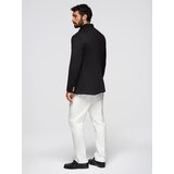 Ombre Men's knitted jacket with a fitted cut - black | Shoptok.si