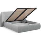 Makamii Svijetlo sivi tapecirani bračni krevet s prostorom za odlaganje s podnicom 160x200 cm Hauke – | shoptok.hr