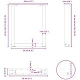  Noge za klub stolić U-oblik 2 kom antracit 28 x (42-43) cm čelik | shoptok.hr