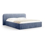 Micadoni Tamno plavi tapecirani bračni krevet s prostorom za odlaganje s podnicom 140x200 cm Elizabeth – | shoptok.hr
