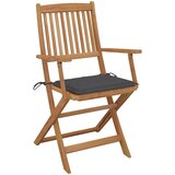 Maison Chic Zložljivi Vrtni Stoli - Stol za vrti 2 kosa z blazinami trden akacijev les JS2762, (21876378) | Shoptok.si