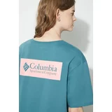 Columbia Pamučna majica North Cascades za muškarce, boja: tirkizna, s tiskom, 1834041