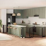 vidaXL Ograda za pse z vrati zložljiva 6 panelov črna 480 cm les | Shoptok.si