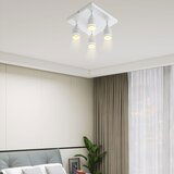 Nettlife LED stropna svetilka, 4 kvadratnih reflektorja, bela, nastavljiva GU10, notranja kovinska, brez žarnice, (22116984) | Shoptok.si