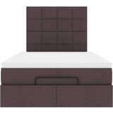 vidaXL Otomanski posteljni okvir z vzmetnico rjav 120x190 cm blago, (21607110) | Shoptok.si