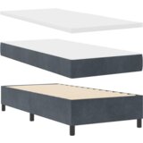 vidaXL Postelja z vzmetnico z vzmetnico Temno siva 90 x 190 cm Žamet | Shoptok.si