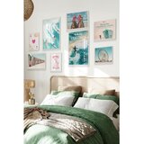 Wallxpert set od 8 uramljenih slika Çgs-004, obalni kaubojski motivi – kaubojke na plaži, surf, spasilačka kućica i panoramski točak, beli ram | Eponuda.com