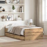  Konstrukcija postelje s predalom Umetni hrast 100 x 200 cm, (5000104385) | Shoptok.si