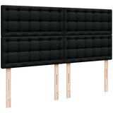vidaXL Otomanski posteljni okvir z vzmetnico črn 160x200 cm blago | Shoptok.si