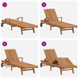  Ležaljka za sunčanje Smeđa 195 x 59 x 78 5 cm Čvrsto teak drvo - bez stola | shoptok.hr