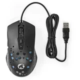 7200 dpi RGB žična igralna miška s 7 gumbi, Črna, (5000009817)