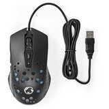 Nedis GMWD410BK- LED gejmerski miš 800/1200/2400/3200/4800/7200 DPI 7 tastera crna | Eponuda.com