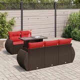 Vrtni set od 6 dijelova s jastucima, smeđi poliratan, akacija | shoptok.hr
