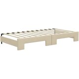  Dnevni krevet na razvlačenje krem 100 x 200 cm od tkanine | shoptok.hr