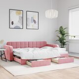  Dnevni krevet na razvlačenje ružičasti 80 x 200 cm baršunasti | shoptok.hr