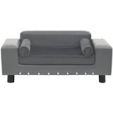SOFA za pse siva 81 x 43 x 31 cm od pliša i umjetne kože | shoptok.hr