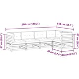  5-dijelni set vrtnih sofa od masivne borovine s jastucima | shoptok.hr
