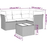  5-dijelni vrtni set sofa s jastucima bež od poliratana | shoptok.hr