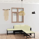 Maison Chic Seti vrtnega pohištva - Vrtna garnitura - Vrtni pohištvo set z blazinami 6-delna poli ratan črna, (21797711) | Shoptok.si