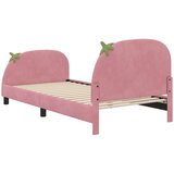  Otroški posteljni okvir z vznožjem Roza 90 x 190 cm Žamet, (5000104597) | Shoptok.si