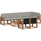  Set vanjskih sofa 9 kom. Prirodna i svijetlo siva | shoptok.hr