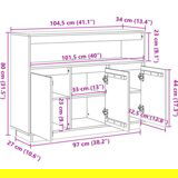  S pohranom s vratima Smeđa 104.5 x 34 x 80 cm Čvrsta borova drva | shoptok.hr