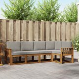  Set vanjskih sofa 5 kom. Prirodna i svijetlo siva Smeđa 247 x 128,5 x 73 cm | Shoptok.si