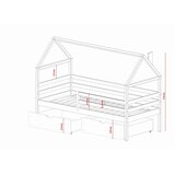  Drveni dječji krevet Aron s ladicom - kašmir - 180x80 cm - Bez madraca | shoptok.hr