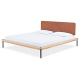 Gazzda Smeđe-prirodna boja tapecirani bračni krevet od hrastovine s letvicama 160x200 cm Fina - | shoptok.hr