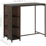 Barska barski stol sa stalkom za pohranu smeđi 120x60x110 cm poliratan | shoptok.hr
