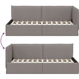 vidaXL Kotna postelja z vzglavjem Taupe 90 x 200 cm blago | Shoptok.si