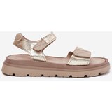 Zazoo Ladies leather sandals on platform gold 40443 | shoptok.hr