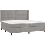  Krevet s oprugama i madracem svjetlosivi 200x200 cm baršunasti | shoptok.hr