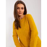 Fashion Hunters Dark yellow classic sweater with long sleeves Cene