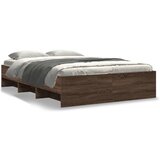 vidaXL Posteljni okvir rjav hrast 140x190 cm inženirski les | Shoptok.si