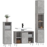  3-dijelni set kupaonskog namještaja siva boja betona drveni | shoptok.hr