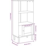 vidaXL Regal za knjige SENJA izgled ratana smeđi 60x35x130 cm borovina | shoptok.hr