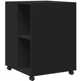 vidaXL Bočni stolić s kotačima crni 55x60x78 cm konstruirano drvo | shoptok.hr