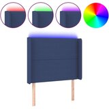  Posteljno vzglavje modro 93x16x118/128 cm blago, (20933221) | Shoptok.si