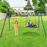  Gugalnica z A-okvirjem, kovinski okvir, 249 x 185 x 181,5 cm, modra + rumena (brez gugalnic) | Shoptok.si