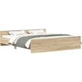  Okvir kreveta s uzglavljem i podnožjem boja hrasta 160 x 200 cm | shoptok.hr