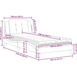  Postelja z vzmetnico črna in bela 100x200 cm umetno usnje | Shoptok.si