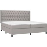  Box spring s madracem LED svjetlosivi 200x200 cm tkanina | shoptok.hr