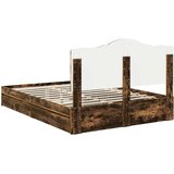  Postelja s shranjevanjem z vzglavjem Dimljeni oreh 160 x 200 cm, (5000105451) | Shoptok.si