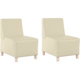 SOFA Stolice 2 pcs Krema 55 x 74 x 82 cm Lažna koža | shoptok.hr
