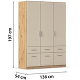 Mömax Omara Za Oblačila Celle Matt, Barva Šampanjca, Hrast | Shoptok.si