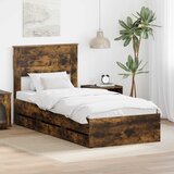  Krevetna konstrukcija s ladicama Dimljeni hrast 90 x 190 cm | shoptok.hr