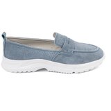 GOODIN Leather blue platform loafers Cijene