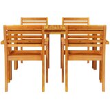  Vrtni set za objed 5 kom. Smeđa Čvrsto drvo akacije | shoptok.hr