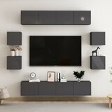  8-dijelni set TV ormarića visoki sjaj sivi od iverice | shoptok.hr
